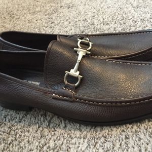 Ferragamo pebbled leather loafers -  size 12D